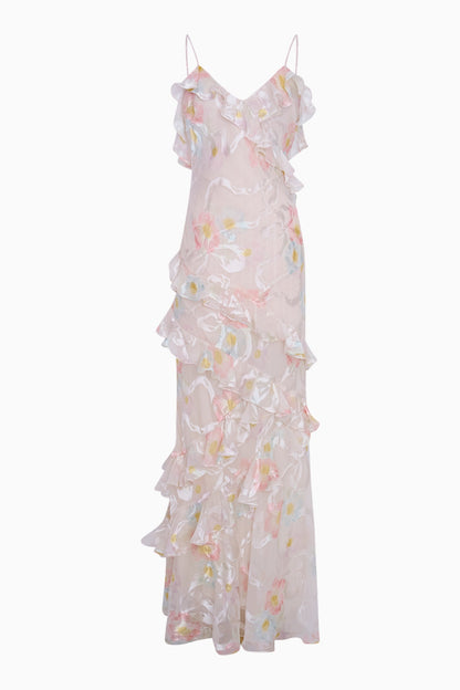 Robe longue en soie mélangée Rialto
