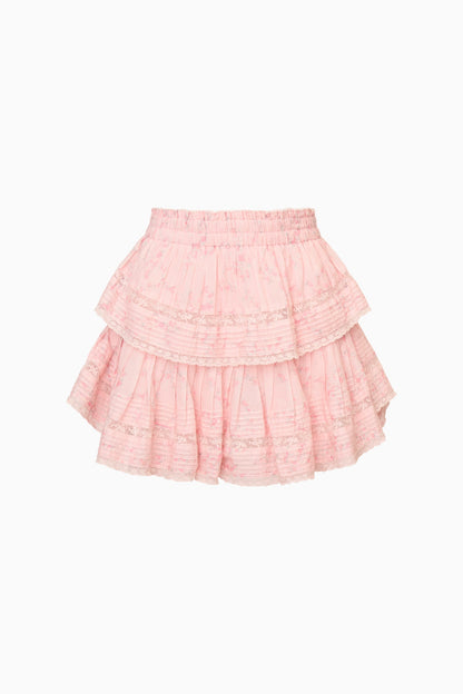 Jupe Mini Luna Rosa Fleur à Volants