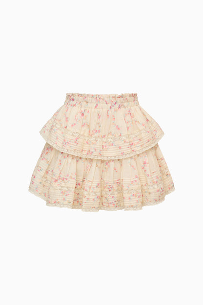 Jupe Mini Luna Rosa Fleur à Volants
