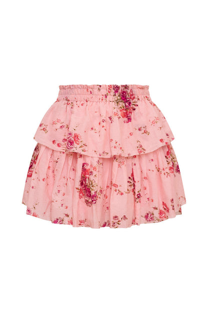 Mini-jupe à volants en coton recyclé