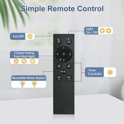 Ventilateur de plafond à distance avec lumières encastrées