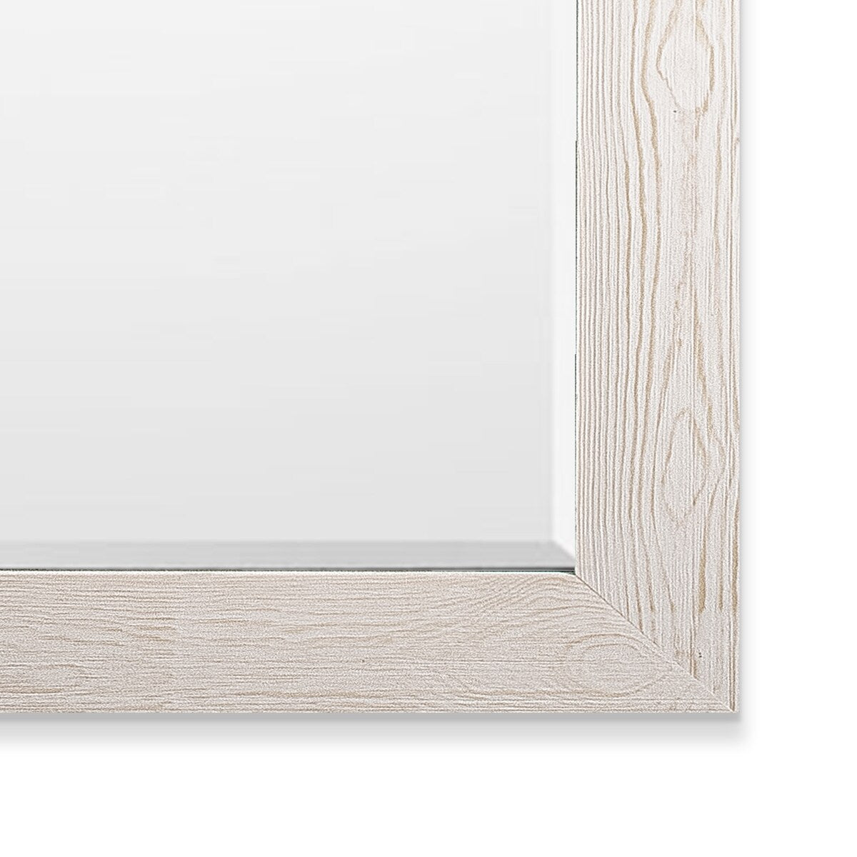 Miroir pleine longueur en bois de grange - Blanc vieilli - 62 x 27