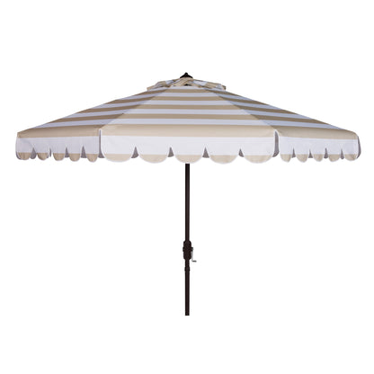 Parapluie à manivelle rayé SAFAVIEH Nargiz de 2,7 m, à motif festonné