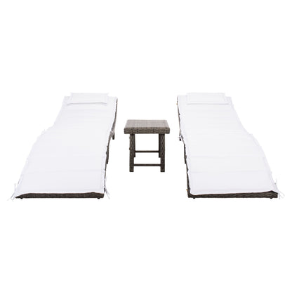 Ensemble de chaises longues d'extérieur Blaguna 3 pièces SAFAVIEH - 83 L x 20 P x 24 H