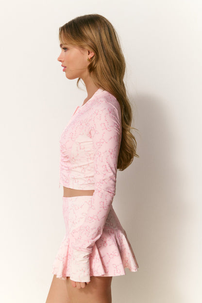 Veste active à imprimé floral et nœud Sindri