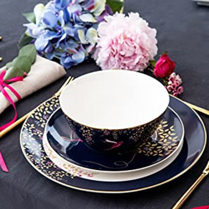 Service de table 12 pièces Sara Miller London Chelsea - 11 assiettes plates, 8 assiettes à dessert, 6 bols