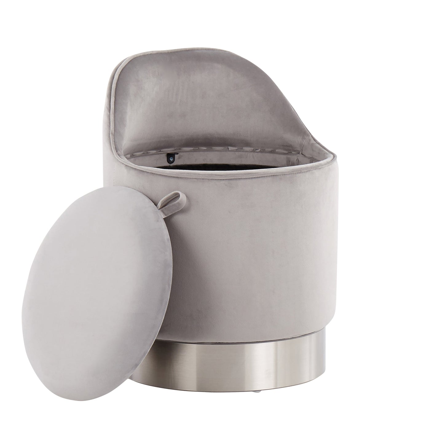 Tabouret de coiffeuse pivotant en velours Silver Orchid Corday