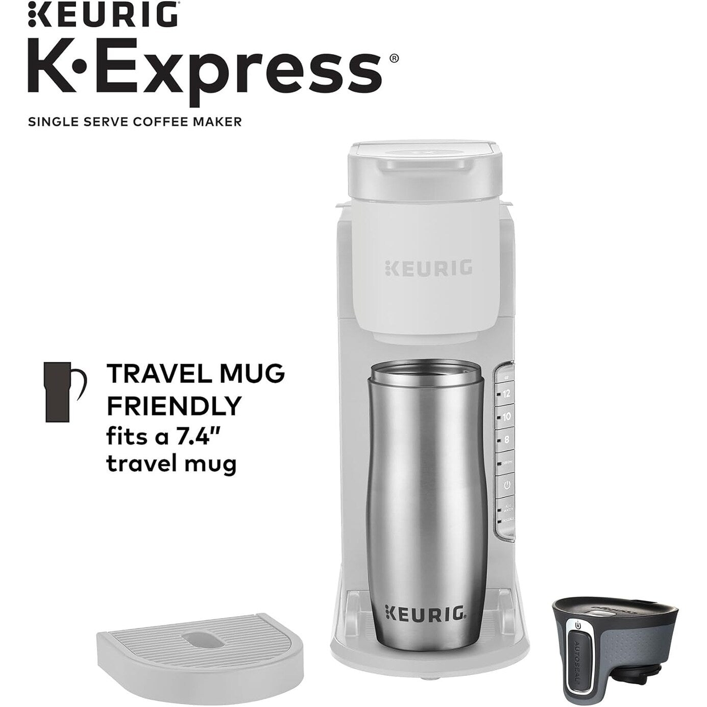 Cafetière K-Cup à dose unique, 3 tailles d'infusion, infusion forte, réservoir de 42 oz, pierre chaude