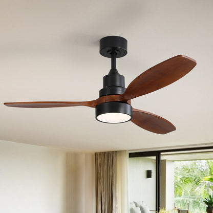 Ventilateur de plafond d'intérieur en bois Sofucor 52 avec télécommande et éclairage intégré en option