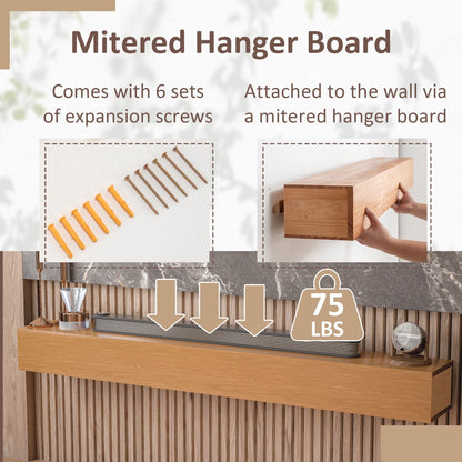 Étagère flottante murale pour manteau de cheminée en pin massif