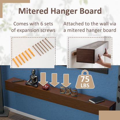 Étagère flottante murale pour manteau de cheminée en pin massif