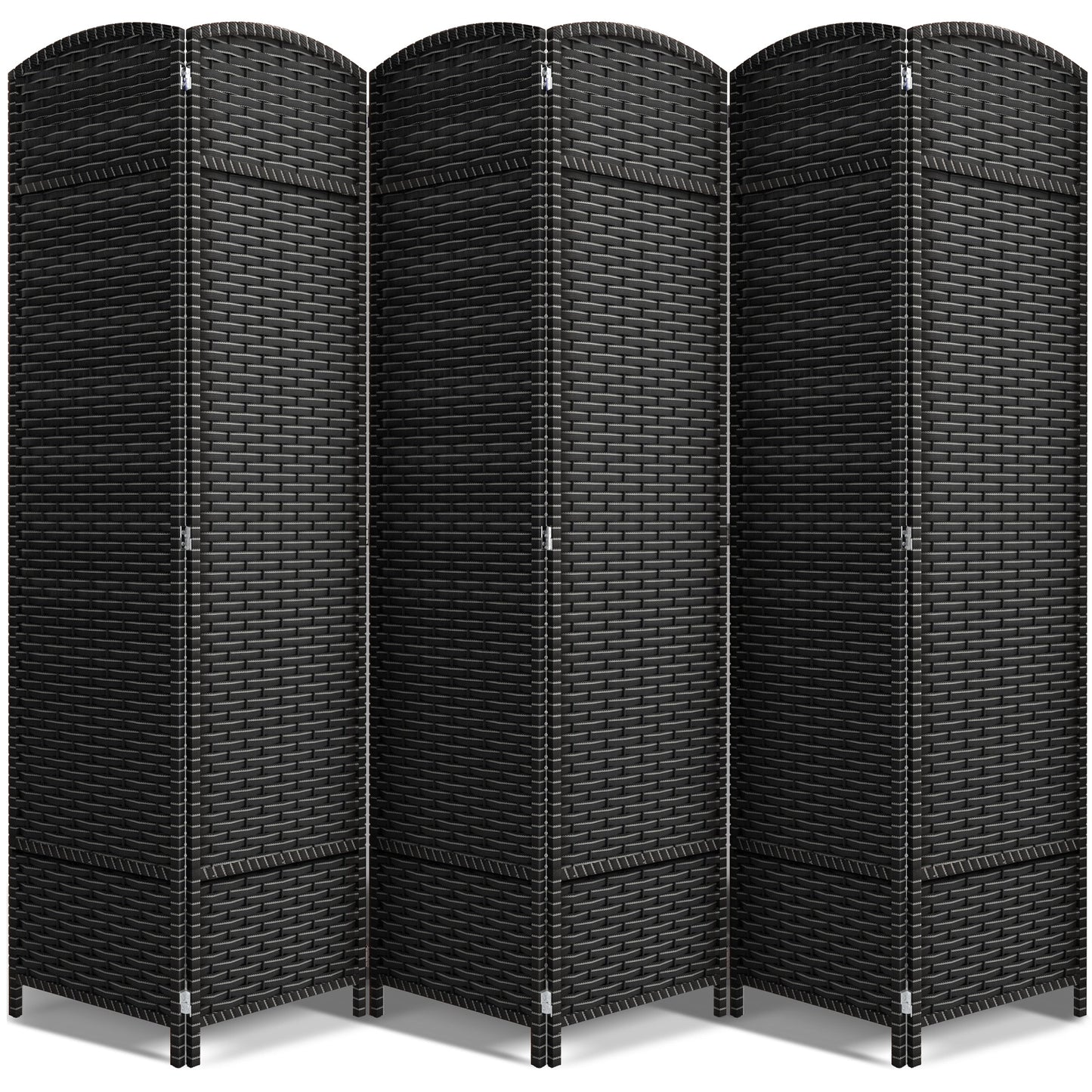 Séparateur de pièce Sorbus à 6 panneaux, cloison de séparation extra large et pliable, tissé à la main, à double charnière, en maille - 1,8 m