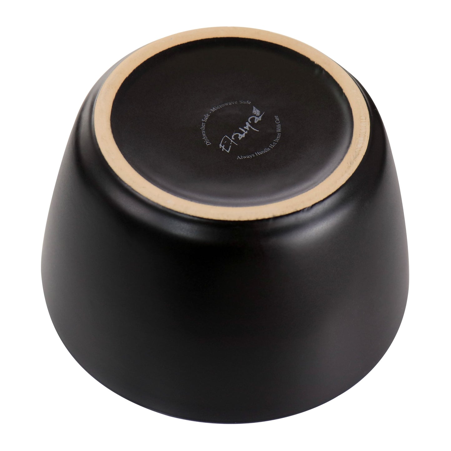 Service de table 16 pièces en grès noir avec bordure dorée