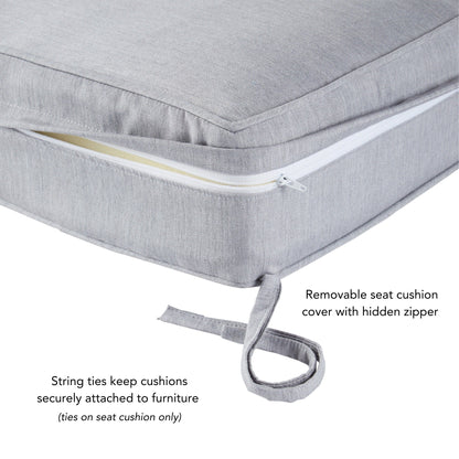 Ensemble de coussins d'extérieur à siège profond Sunbrella de qualité supérieure, 2 pièces