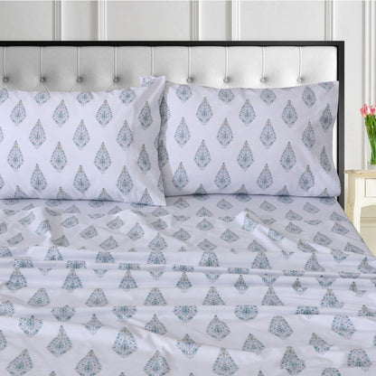 Ensemble de draps en percale de coton biologique Tribeca Living, 400 fils, poches extra profondes