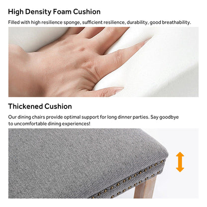 Chaise de salle à manger capitonnée en velours avec pieds en bois massif, lot de 6