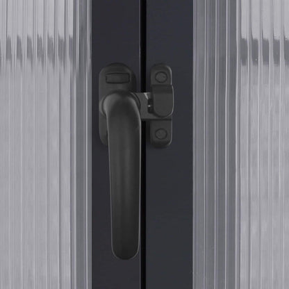 Serre de jardin en aluminium VEIKOUS avec ventilation de toit réglable et porte verrouillable, gris