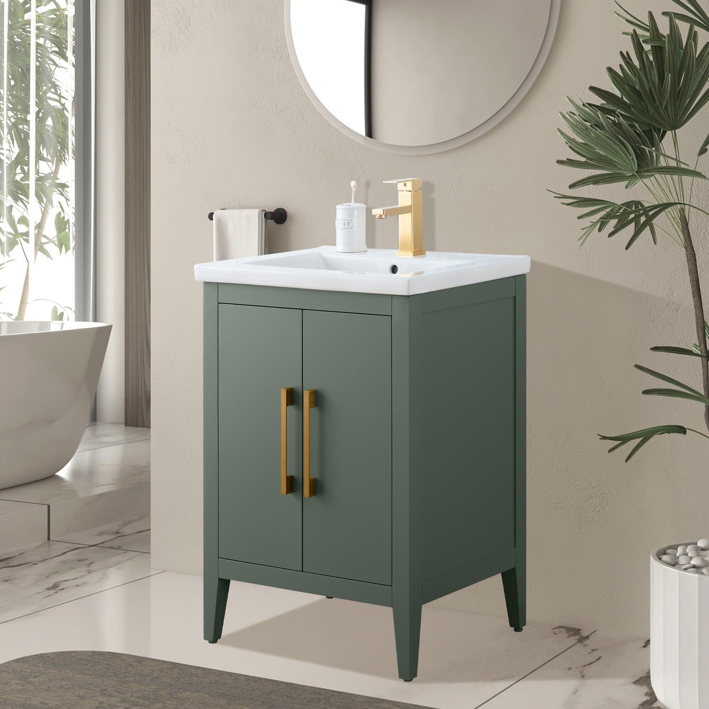 Meuble-lavabo simple Vanity Art 20, 24 ou 30 avec dessus en céramique