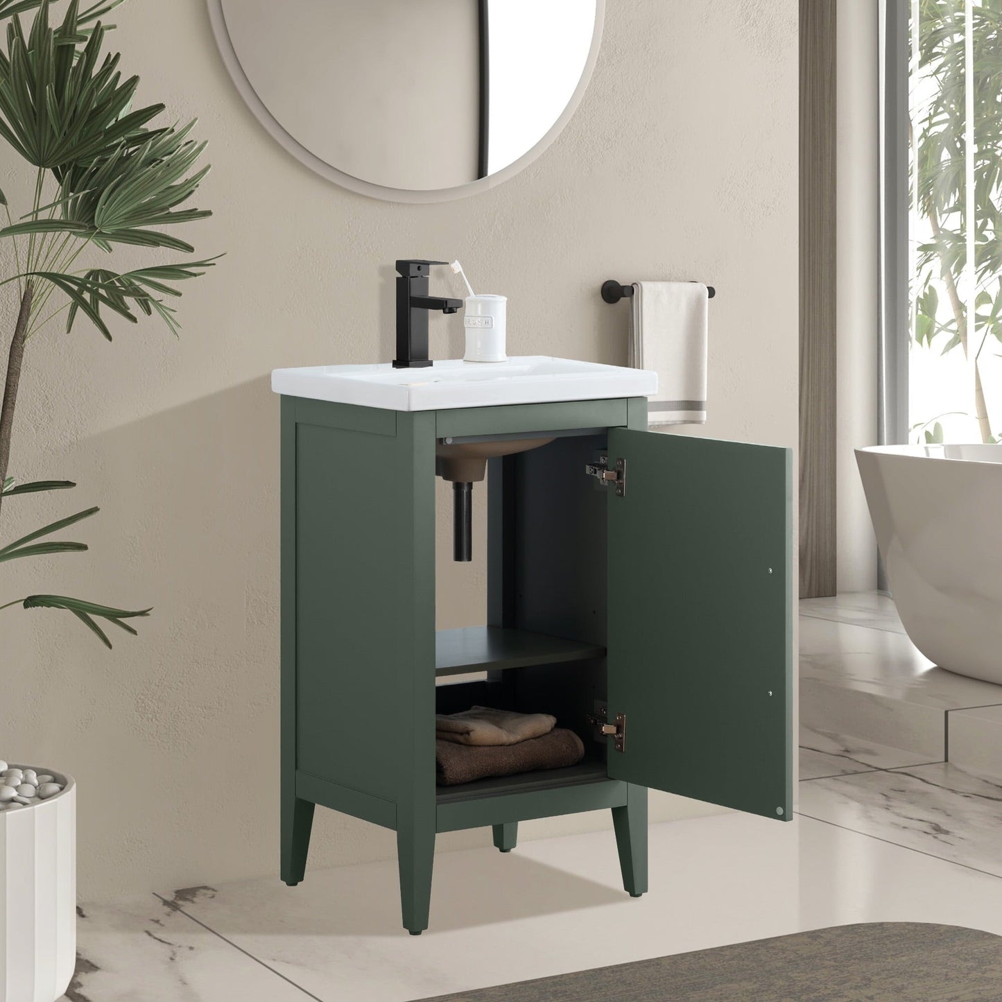 Meuble-lavabo simple Vanity Art 20, 24 ou 30 avec dessus en céramique