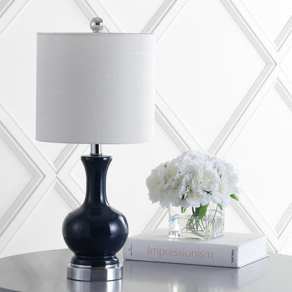 Lampe de table à LED Vermont 22 en verre/métal, blanche (lot de 2) par JONATHAN Y