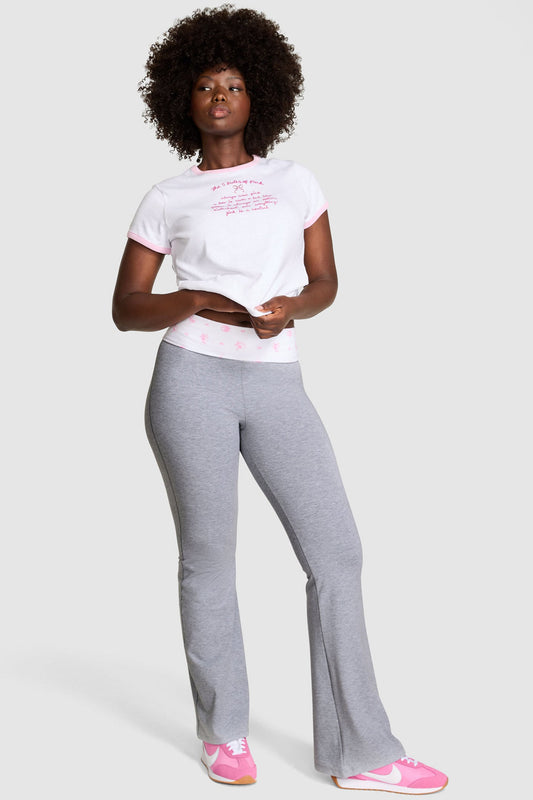 Legging évasé en coton PINK x LoveShackFancy