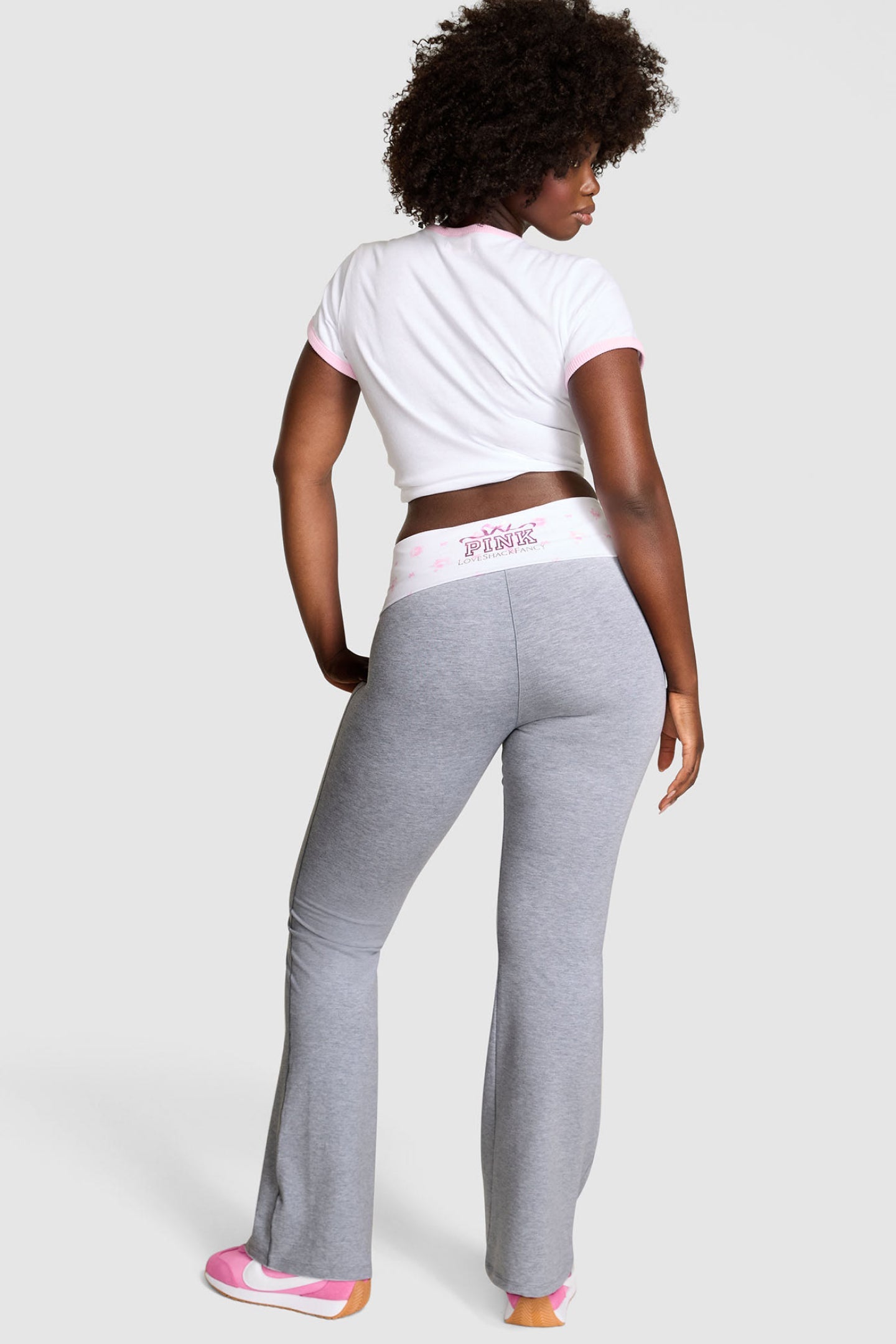 Legging évasé en coton PINK x LoveShackFancy