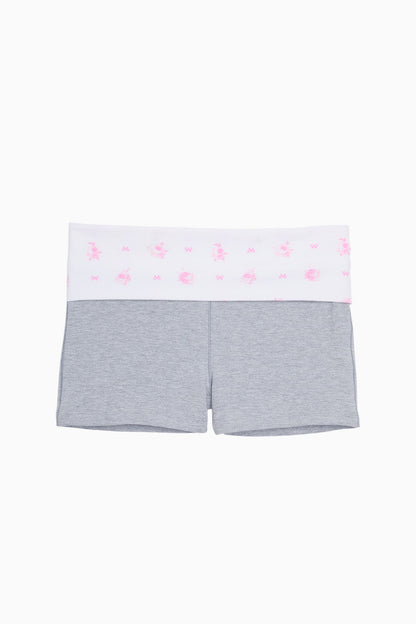Short court en coton à rabat PINK x LoveShackFancy