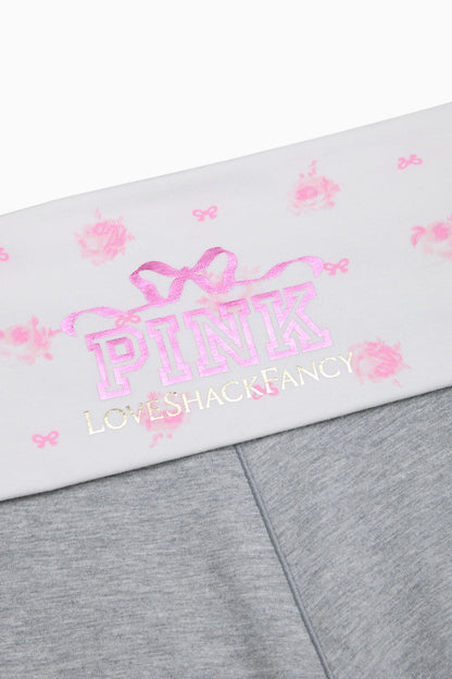 Short court en coton à rabat PINK x LoveShackFancy