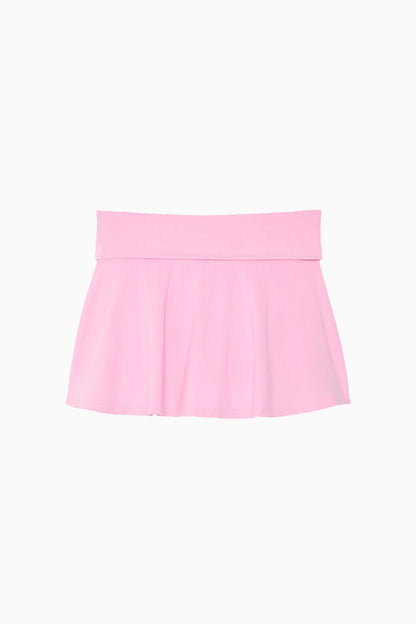 Jupe séduisante à rabat en coton PINK x LoveShackFancy