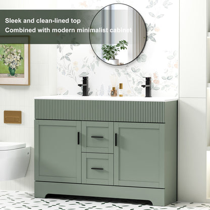 Ensemble de meuble-lavabo Wavy Line 30/36/48 avec lavabo et robinet