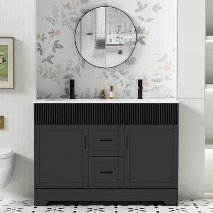 Ensemble de meuble-lavabo Wavy Line 30/36/48 avec lavabo et robinet