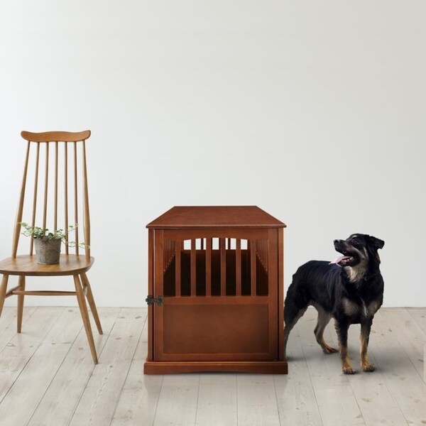 Table d'appoint en bois pour cage pour animaux de compagnie avec porte verrouillable