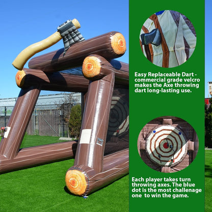 Jeu de lancer de hache gonflable XJUMP avec souffleur d'air et haches en mousse, qualité commerciale, léger, jeu d'extérieur