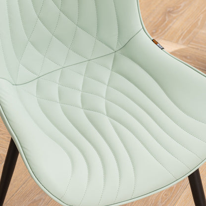 Lot de 2 chaises de salle à manger modernes en cuir rembourré sans accoudoirs