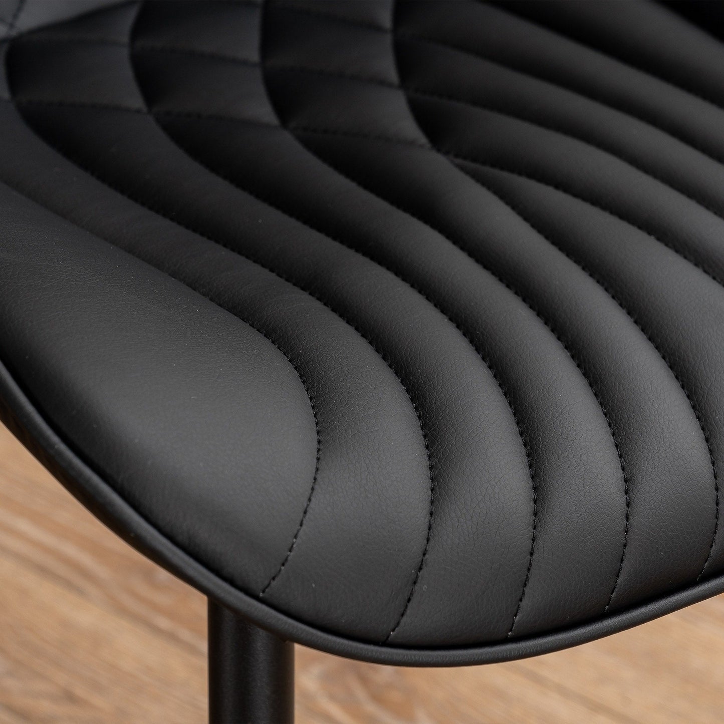 Lot de 2 chaises de salle à manger modernes en cuir rembourré sans accoudoirs