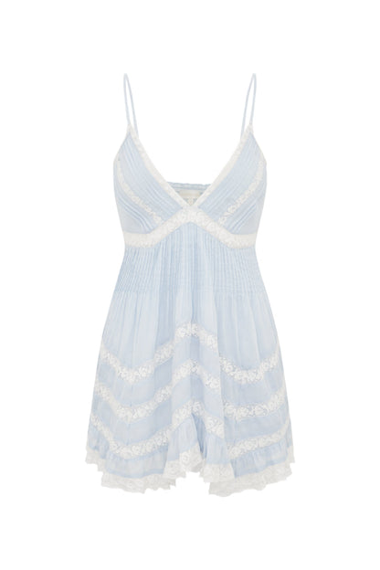 Mini-robe Alonna en coton bordée de dentelle - BABY BLUEBELL