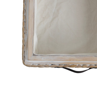 Happimess Bac de rangement sous le lit en jacinthe/bois avec roulettes et poignées