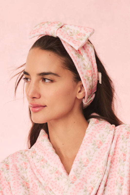 Bandeau nettoyant visage Bow - MACARON À LA FRAISE