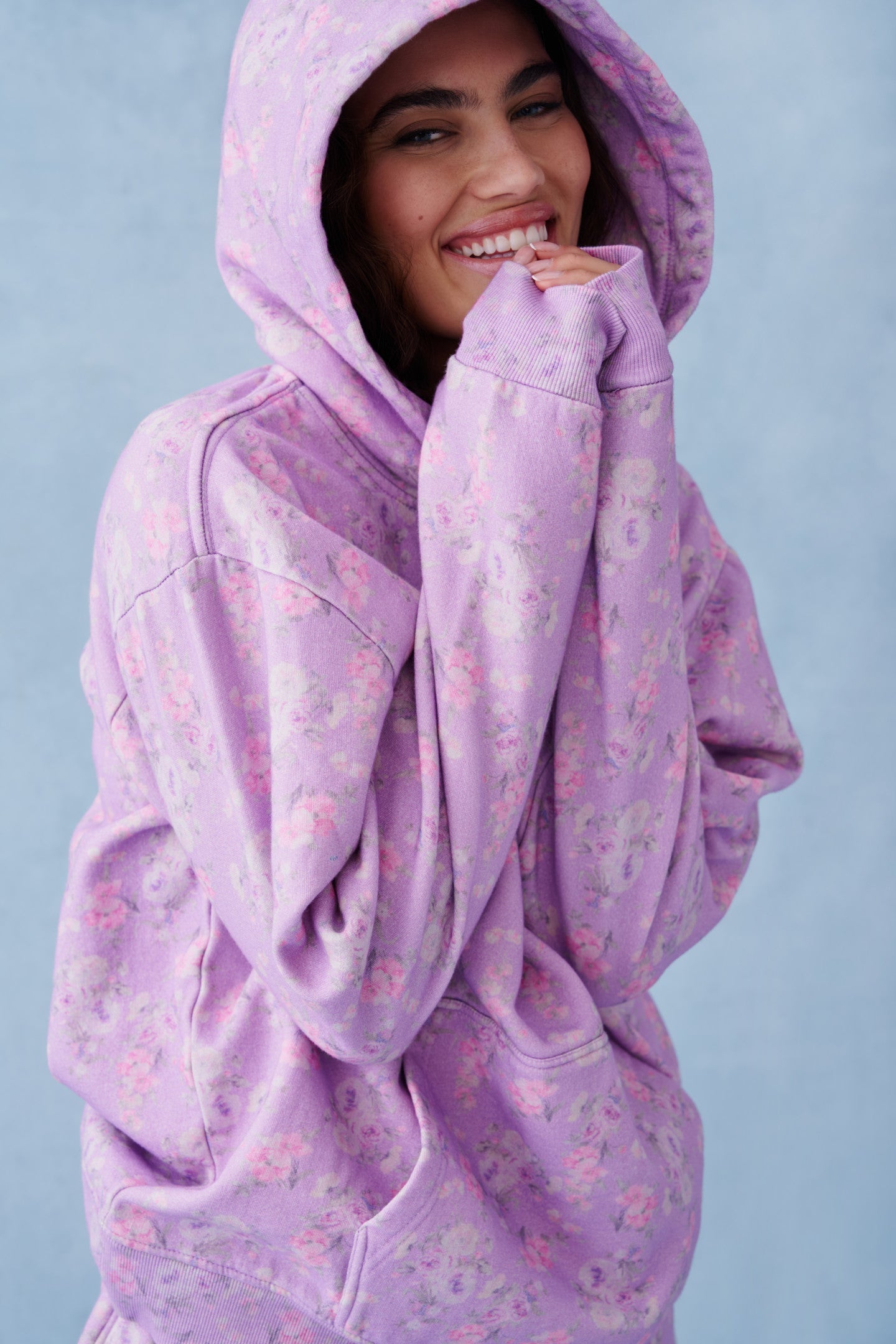 Sweat à capuche en coton à fleurs Nacova - HIBISCUS