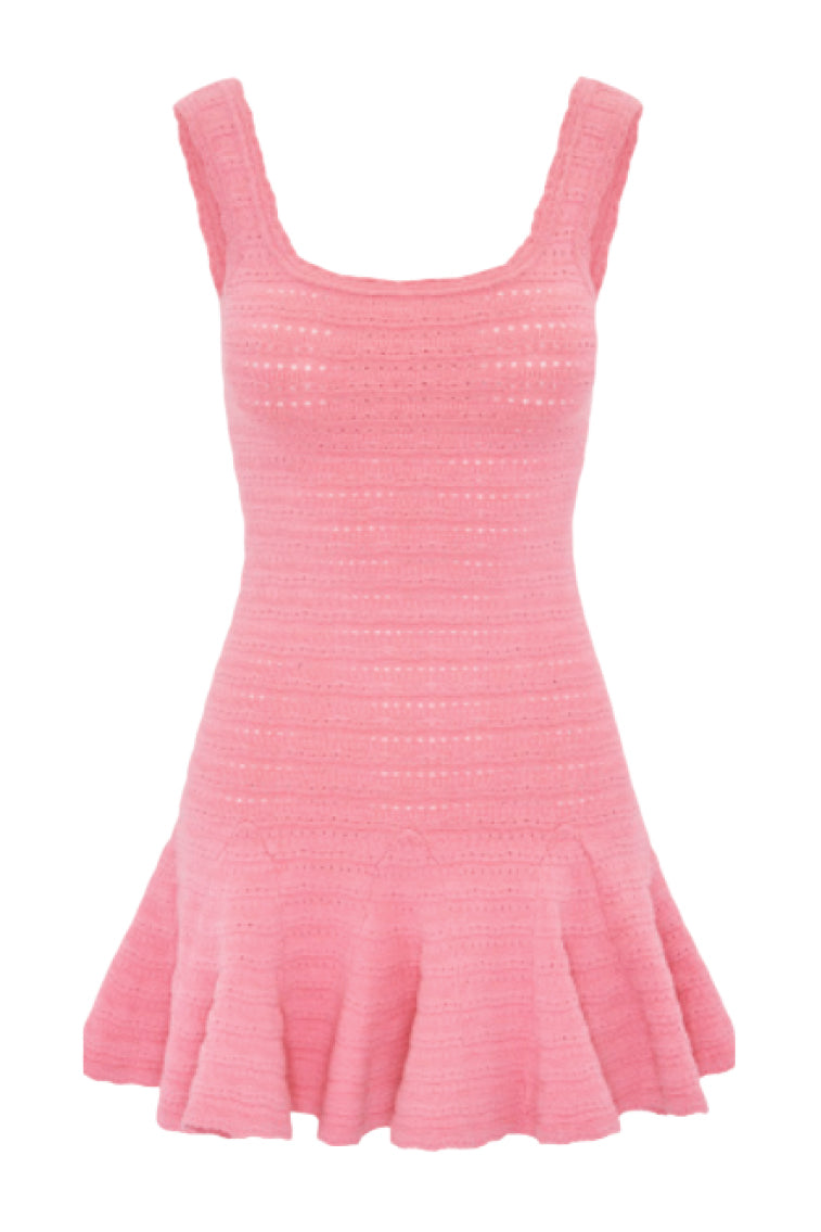 Mini-robe en tricot Maryanne - ROSE COUCHER DE SOLEIL