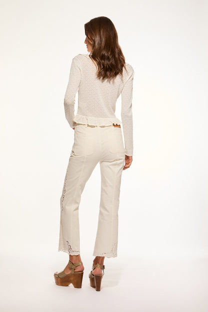 Pantalon court Maia à bordures crochetées