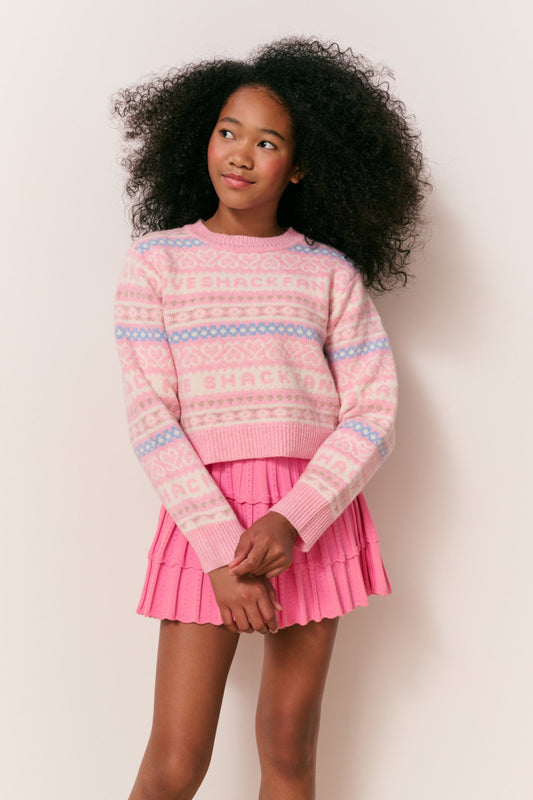 Pull en laine Fair Isle Calina pour fille