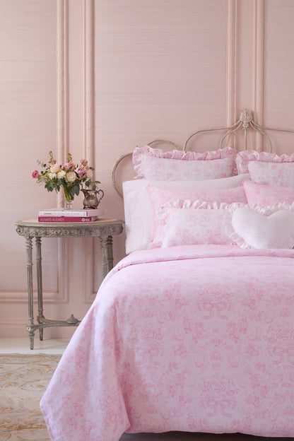 Parure housse de couette et taies d'oreiller à motif floral - PINK DREAM