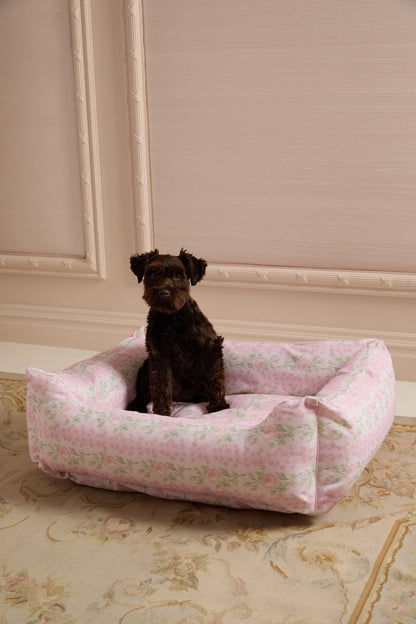 Panier imprimé pour chien - MACARON À LA FRAISE