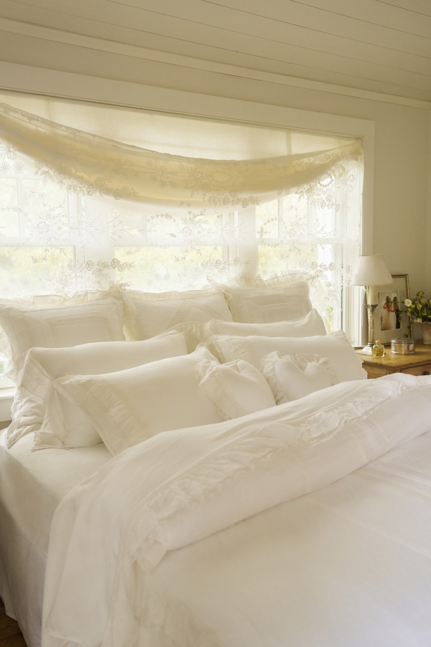 Ensemble de draps et taies d'oreiller victoriens